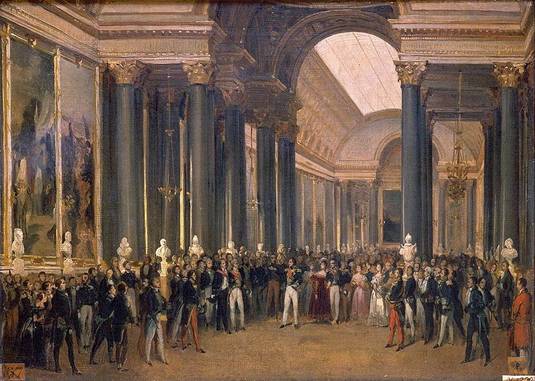 Louis-Philippe of France opening the Galerie des Batailles, June 10th,  1837,  by François-Joseph Heim, Versailles.